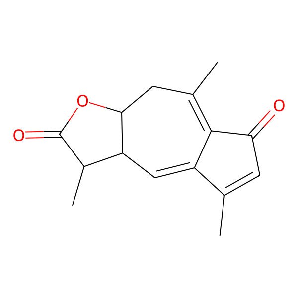 2D Structure of 1,5,8-Trimethyl-1,3a,4,9a-tetrahydroazuleno[6,5-b]furan-2,6-dione