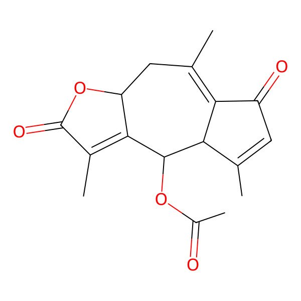 2D Structure of (1,5,8-Trimethyl-2,6-dioxo-3a,4,8a,9-tetrahydroazuleno[6,5-b]furan-9-yl) acetate