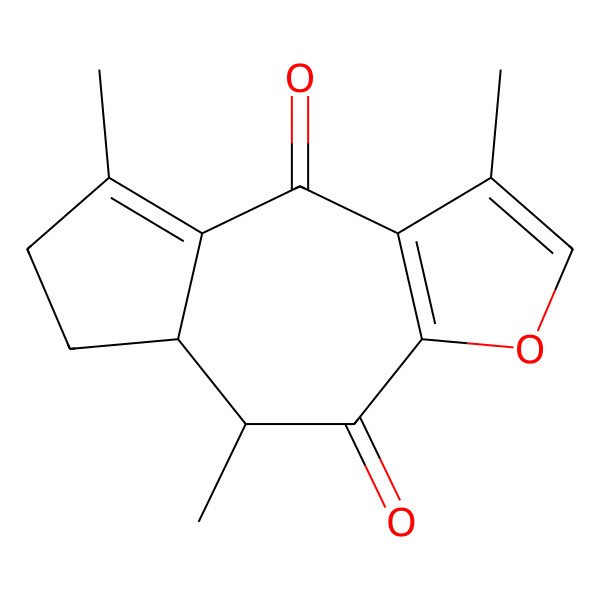 2D Structure of 1,5,8-Trimethyl-5,5a,6,7-tetrahydroazuleno[6,5-b]furan-4,9-dione