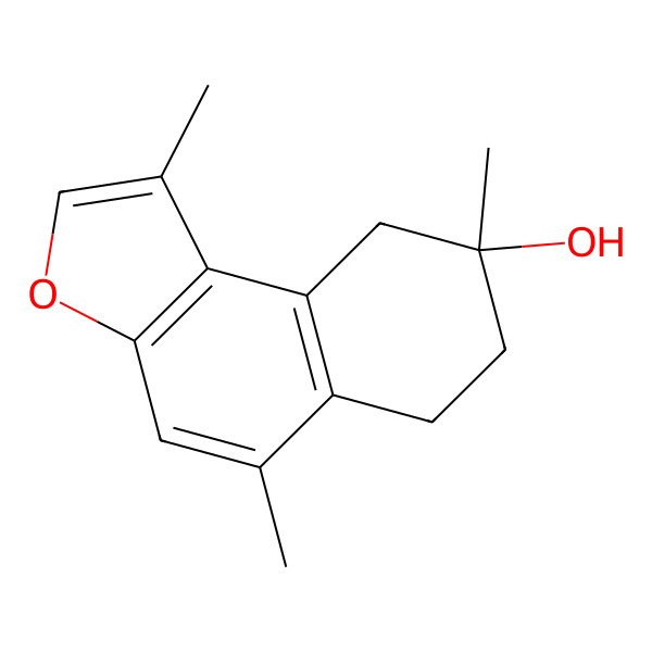 2D Structure of 1,5,8-Trimethyl-6,7,8,9-tetrahydronaphtho[2,1-b]furan-8-ol