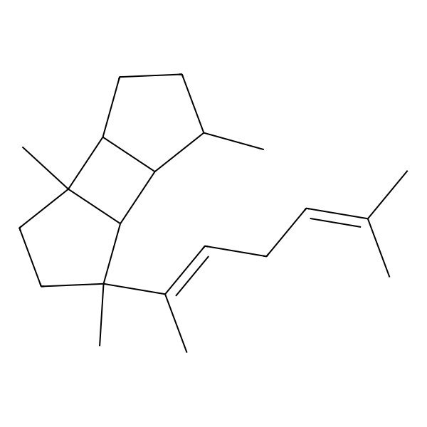 2D Structure of 1,5,8-Trimethyl-8-(6-methylhepta-2,5-dien-2-yl)tricyclo[5.3.0.02,6]decane
