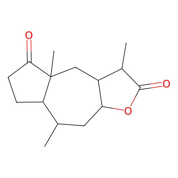 2D Structure of 1,5,8a-trimethyl-3a,4,5,5a,6,7,9,9a-octahydro-1H-azuleno[6,7-b]furan-2,8-dione