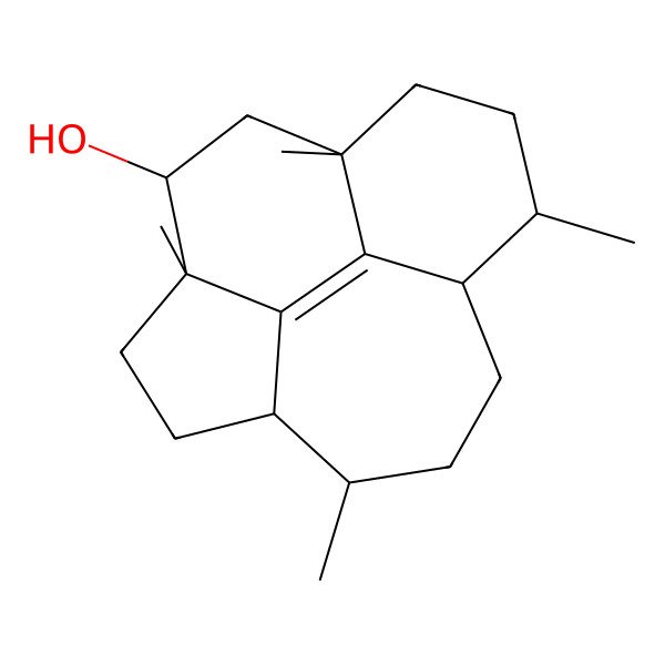 2D Structure of 1,5,9,12-Tetramethyltetracyclo[6.6.2.04,15.012,16]hexadec-15-en-14-ol