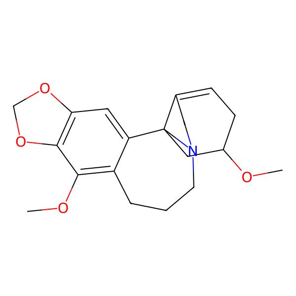 2D Structure of (1S,20S)-9,20-dimethoxy-5,7-dioxa-14-azapentacyclo[12.7.0.01,17.02,10.04,8]henicosa-2,4(8),9,17-tetraene