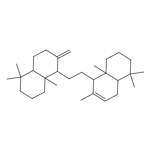 2D Structure of 8-[2-(5,5,8a-trimethyl-2-methylidene-3,4,4a,6,7,8-hexahydro-1H-naphthalen-1-yl)ethyl]-4,4,7,8a-tetramethyl-1,2,3,4a,5,8-hexahydronaphthalene
