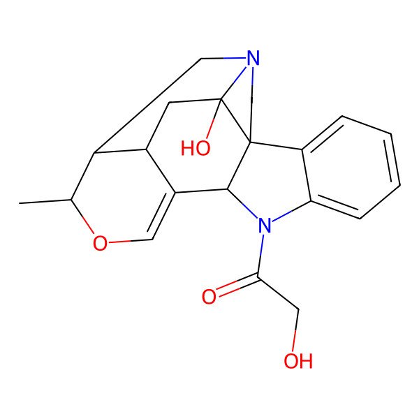 2D Structure of 2-hydroxy-1-[(4S,12S,16R,17S,18S,20R)-20-hydroxy-16-methyl-15-oxa-1,11-diazahexacyclo[15.3.1.04,12.04,20.05,10.013,18]henicosa-5,7,9,13-tetraen-11-yl]ethanone
