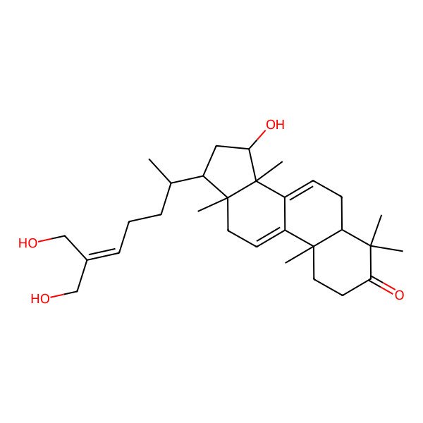 2D Structure of 15alpha,26,27-Trihydroxy-5alpha-lanosta-7,9(11),24-trien-3-one