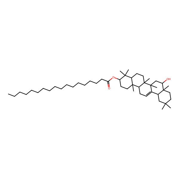 2D Structure of [(3S,4aR,6aR,6bS,8S,8aS,12aS,14aR,14bR)-8-hydroxy-4,4,6a,6b,8a,11,11,14b-octamethyl-1,2,3,4a,5,6,7,8,9,10,12,12a,14,14a-tetradecahydropicen-3-yl] octadecanoate