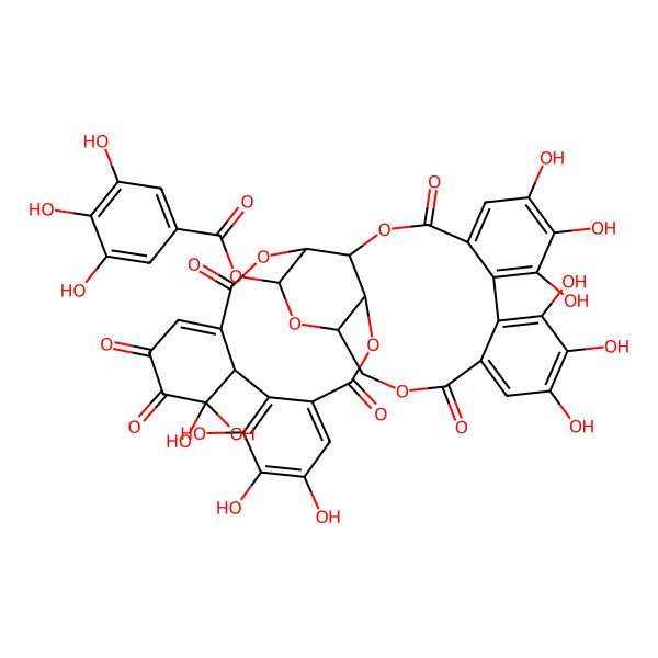 2D Structure of [(1R,3S,4R,12S,21R,22S)-11,11,14,15,16,27,28,29,32,33,34-undecahydroxy-6,9,10,19,24,37-hexaoxo-2,5,20,23,38-pentaoxaheptacyclo[19.18.0.04,22.07,12.013,18.025,30.031,36]nonatriaconta-7,13,15,17,25,27,29,31,33,35-decaen-3-yl] 3,4,5-trihydroxybenzoate