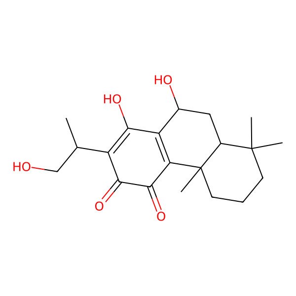 2D Structure of (4bS,8aS,10R)-1,10-dihydroxy-2-(1-hydroxypropan-2-yl)-4b,8,8-trimethyl-5,6,7,8a,9,10-hexahydrophenanthrene-3,4-dione