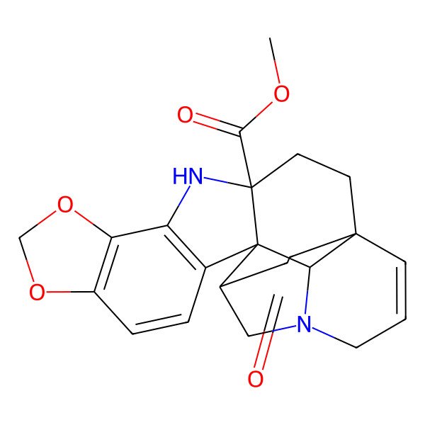 2D Structure of methyl (1R,4S,15R,16S,19R)-20-oxo-8,10-dioxa-5,17-diazaheptacyclo[15.4.3.01,16.04,15.06,14.07,11.015,19]tetracosa-6(14),7(11),12,22-tetraene-4-carboxylate