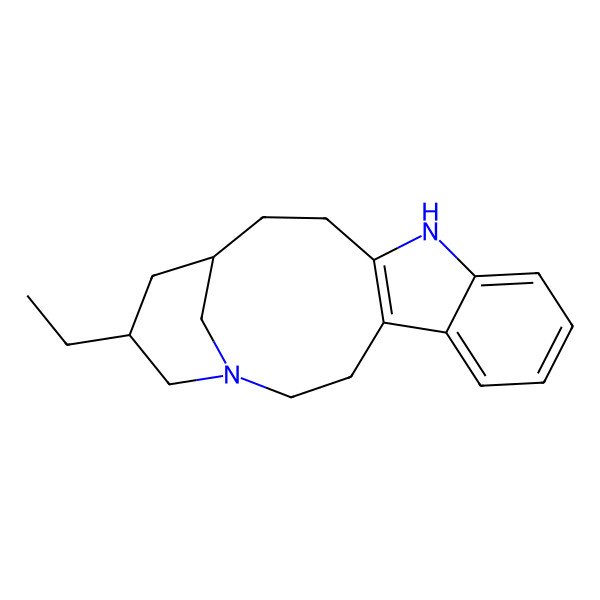 2D Structure of (15R,17S)-17-ethyl-1,11-diazatetracyclo[13.3.1.04,12.05,10]nonadeca-4(12),5,7,9-tetraene