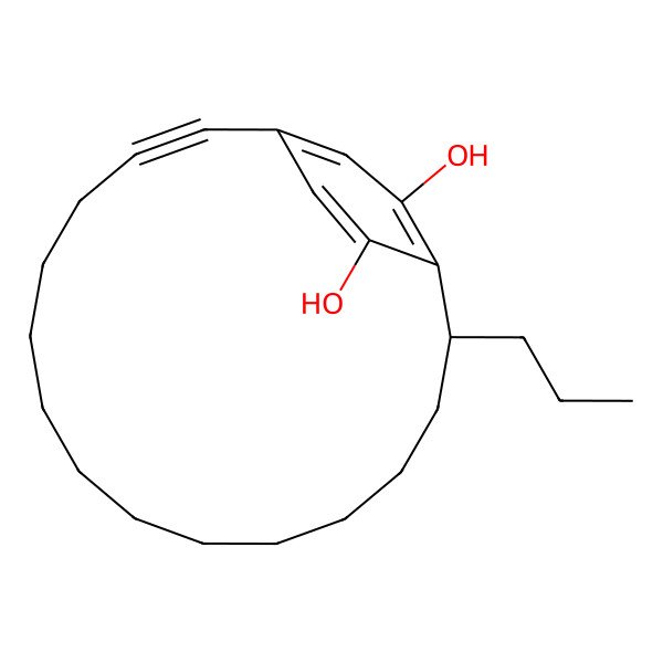 2D Structure of 15-Propylbicyclo[14.2.2]icosa-1(19),16(20),17-trien-2-yne-17,20-diol