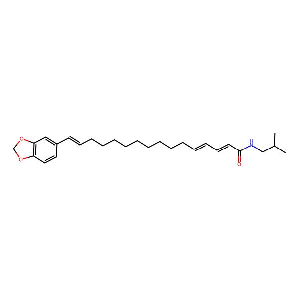 2D Structure of 16-(1,3-benzodioxol-5-yl)-N-(2-methylpropyl)hexadeca-2,4,15-trienamide
