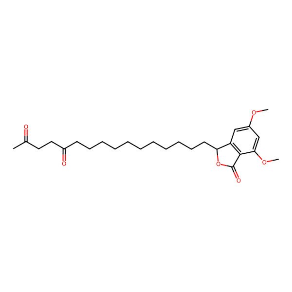 2D Structure of 16-[(1R)-4,6-dimethoxy-3-oxo-1H-2-benzofuran-1-yl]hexadecane-2,5-dione