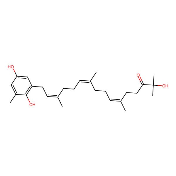 2D Structure of 16-(2,5-Dihydroxy-3-methylphenyl)-2-hydroxy-2,6,10,14-tetramethylhexadeca-6,10,14-trien-3-one
