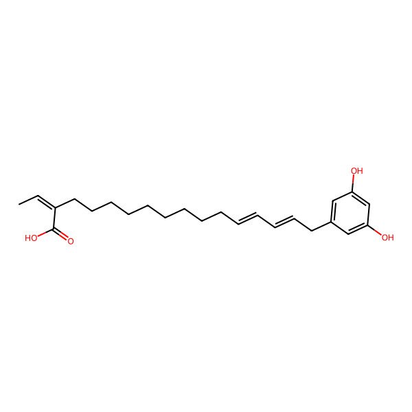 2D Structure of 16-(3,5-Dihydroxyphenyl)-2-ethylidenehexadeca-12,14-dienoic acid