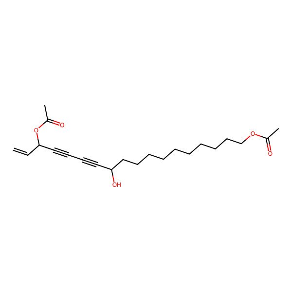 2D Structure of 16-Acetoxy-11-hydroxyoctadeca-17-ene-12,14-diynyl acetate