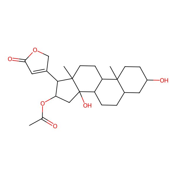2D Structure of 16-(Acetyloxy)-3,14-dihydroxycard-20(22)-enolide 2D Structure of 16-(Acetyloxy)-3,14-dihydroxycard-20(22)-enolide