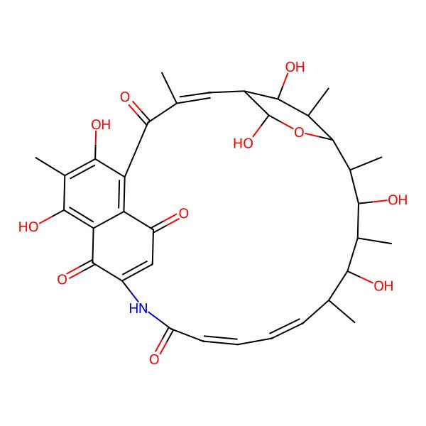 2D Structure of 16-demethylrifamycin W hemiacetal