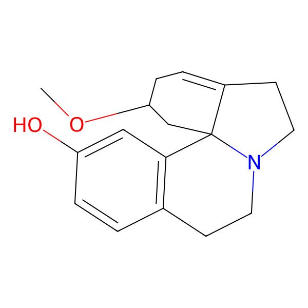 2D Structure of 1,6-Didehydro-3beta-methoxyerythrinan-15-ol