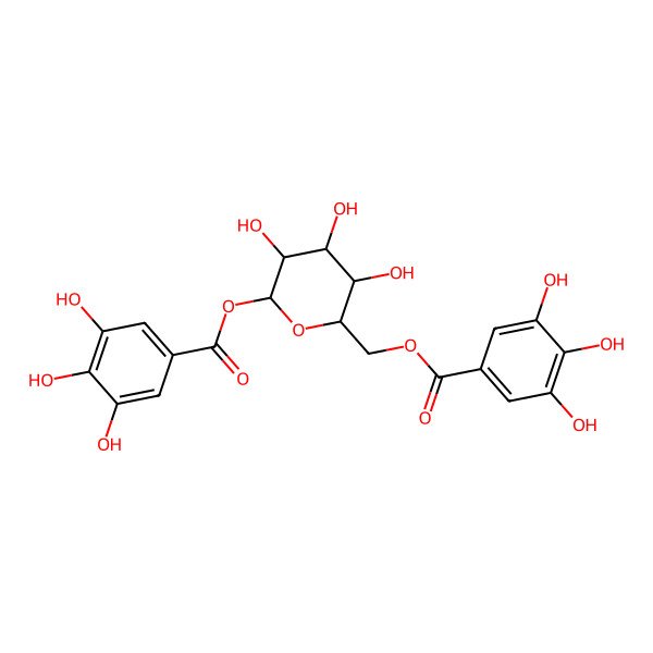 2D Structure of 1,6-Digalloyl-beta-D-glucopyranose