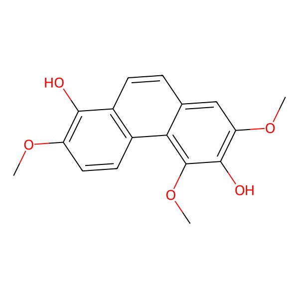 2D Structure of 1,6-Dihydroxy-2,5,7-trimethoxyphenanthrene