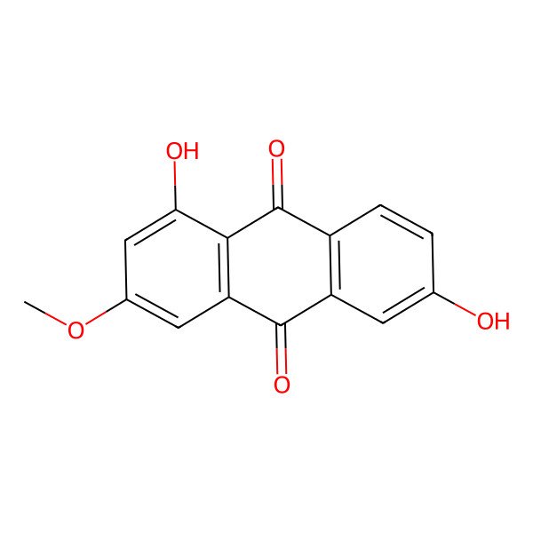 2D Structure of 1,6-Dihydroxy-3-methoxyanthracene-9,10-dione