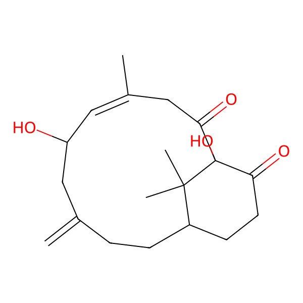 2D Structure of 1,6-Dihydroxy-4,15,15-trimethyl-8-methylidenebicyclo[9.3.1]pentadec-4-ene-2,14-dione