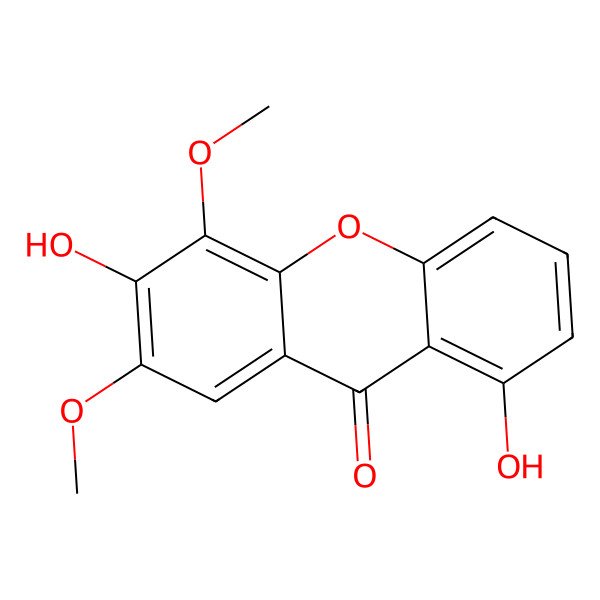 2D Structure of 1,6-Dihydroxy-5,7-dimethoxyxanthone