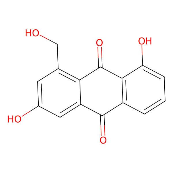 2D Structure of 1,6-Dihydroxy-8-hydroxymethyl-anthraquinone