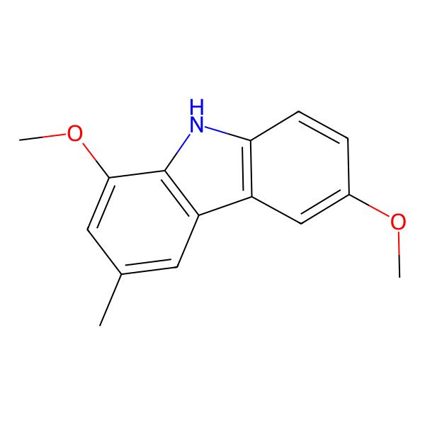 2D Structure of 1,6-dimethoxy-3-methyl-9H-carbazole