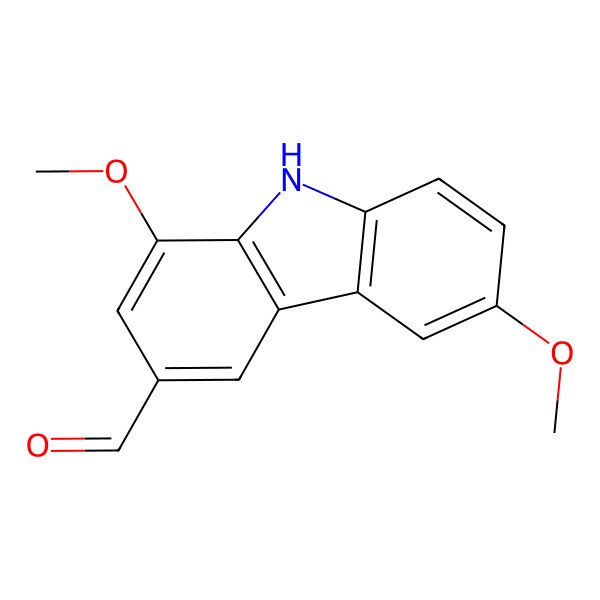 2D Structure of 1,6-Dimethoxy-9H-carbazole-3-carboxaldehyde