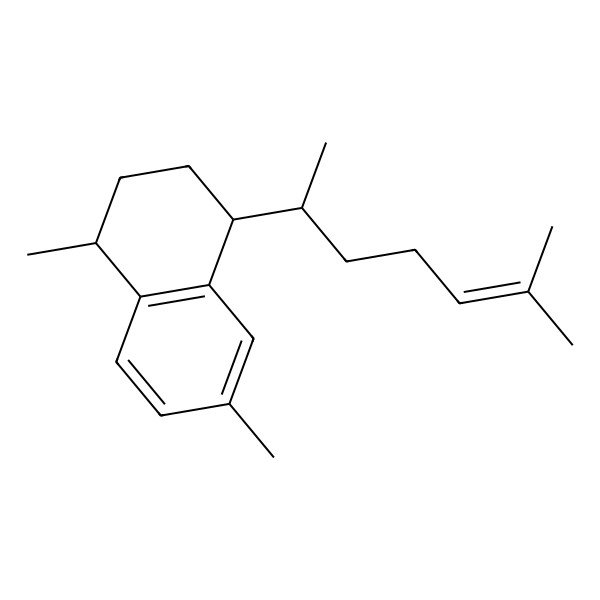 2D Structure of 1,6-Dimethyl-4-(6-methylhept-5-en-2-yl)-1,2,3,4-tetrahydronaphthalene