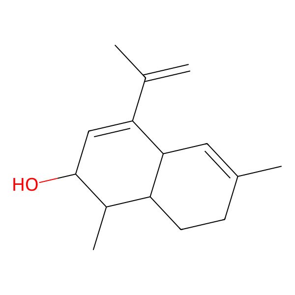 2D Structure of 1,6-Dimethyl-4-prop-1-en-2-yl-1,2,4a,7,8,8a-hexahydronaphthalen-2-ol