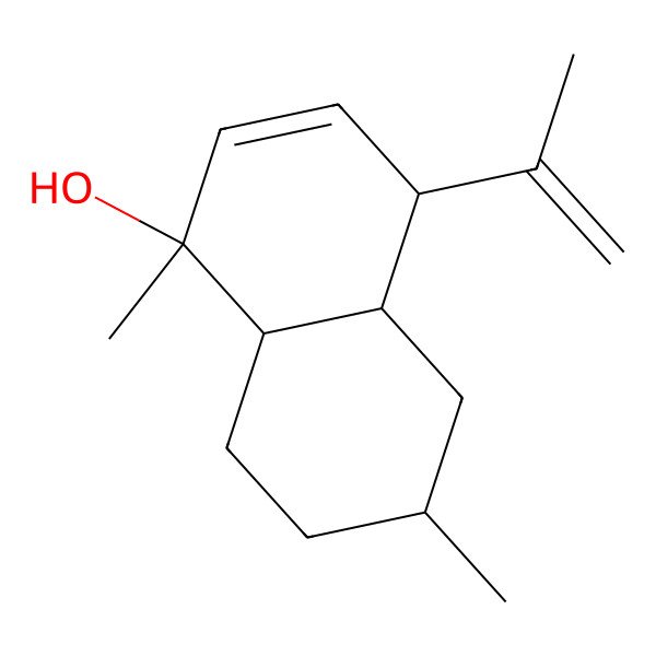 2D Structure of 1,6-dimethyl-4-prop-1-en-2-yl-4a,5,6,7,8,8a-hexahydro-4H-naphthalen-1-ol
