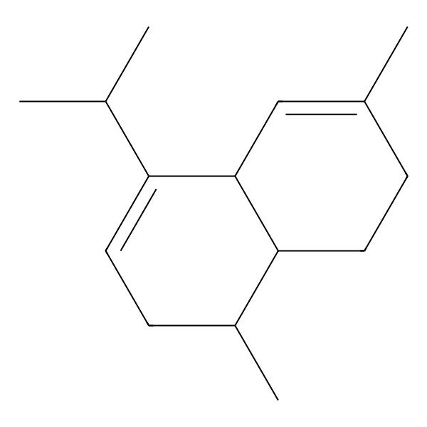 2D Structure of 1,6-Dimethyl-4-propan-2-yl-1,2,4a,7,8,8a-hexahydronaphthalene