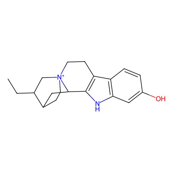 2D Structure of 16-Ethyl-11-aza-1-azoniapentacyclo[13.2.2.01,13.04,12.05,10]nonadeca-4(12),5(10),6,8-tetraen-8-ol