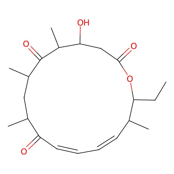 2D Structure of 16-Ethyl-4-hydroxy-5,7,9,15-tetramethyl-1-oxacyclohexadeca-11,13-diene-2,6,10-trione