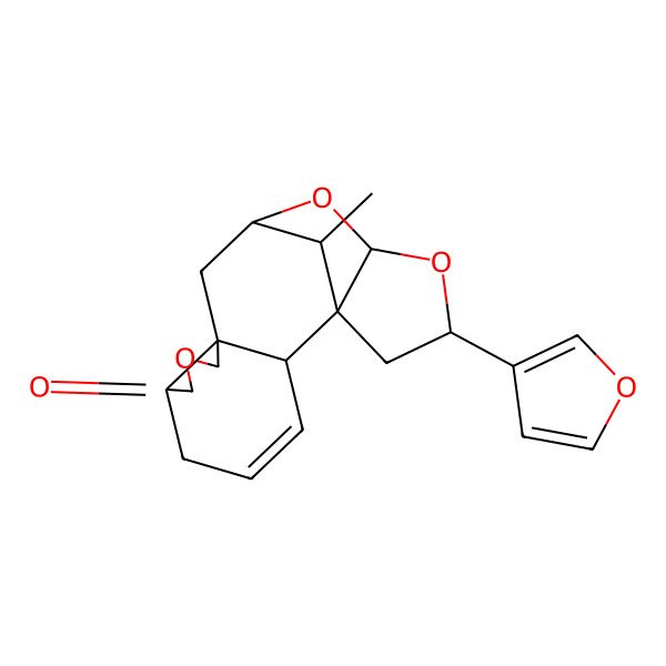 2D Structure of 16-(Furan-3-yl)-18-methyl-8,13,15-trioxapentacyclo[10.5.1.01,14.02,10.06,10]octadec-3-en-7-one