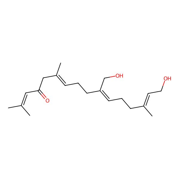 2D Structure of 16-Hydroxy-10-(hydroxymethyl)-2,6,14-trimethylhexadeca-2,6,10,14-tetraen-4-one