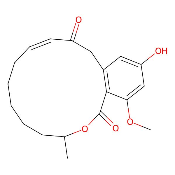 2D Structure of 16-Hydroxy-18-methoxy-4-methyl-3-oxabicyclo[12.4.0]octadeca-1(14),10,15,17-tetraene-2,12-dione