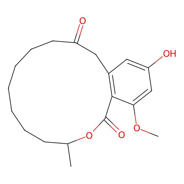 2D Structure of 16-Hydroxy-18-methoxy-4-methyl-3-oxabicyclo[12.4.0]octadeca-1(14),15,17-triene-2,12-dione