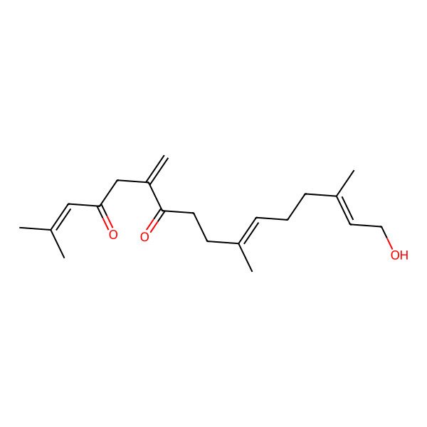 2D Structure of 16-Hydroxy-2,10,14-trimethyl-6-methylidenehexadeca-2,10,14-triene-4,7-dione
