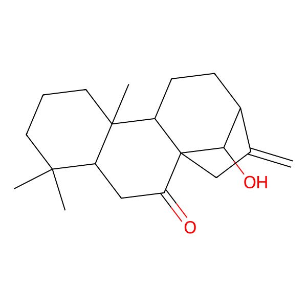 2D Structure of 16-Hydroxy-5,5,9-trimethyl-14-methylidenetetracyclo[11.2.1.01,10.04,9]hexadecan-2-one