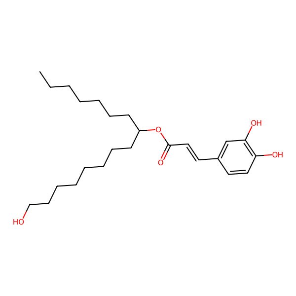 2D Structure of 16-Hydroxyhexadecan-8-yl 3-(3,4-dihydroxyphenyl)prop-2-enoate