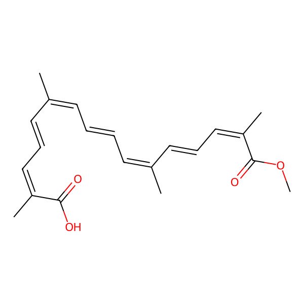 2D Structure of 16-Methoxy-2,6,11,15-tetramethyl-16-oxohexadeca-2,4,6,8,10,12,14-heptaenoic acid