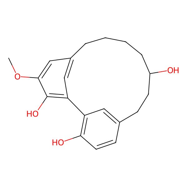 2D Structure of 16-Methoxytricyclo[12.3.1.12,6]nonadeca-1(17),2,4,6(19),14(18),15-hexaene-3,9,17-triol