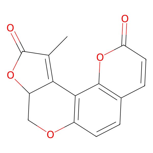 2D Structure of 16-Methyl-3,11,14-trioxatetracyclo[8.7.0.02,7.013,17]heptadeca-1(10),2(7),5,8,16-pentaene-4,15-dione