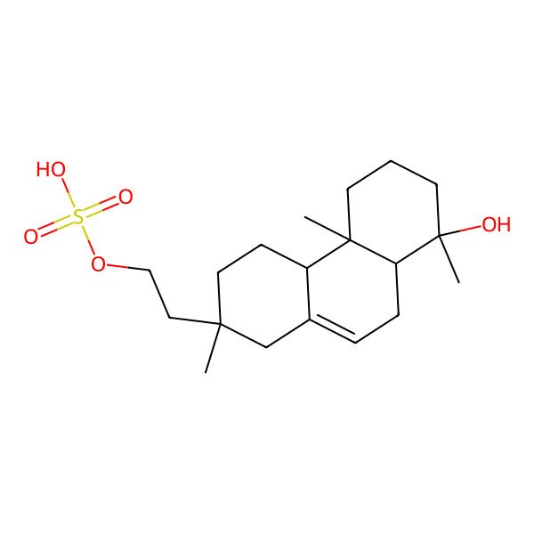 2D Structure of 16-O-sulfo-18-norisopimar-7-en-4alpha,16-diol